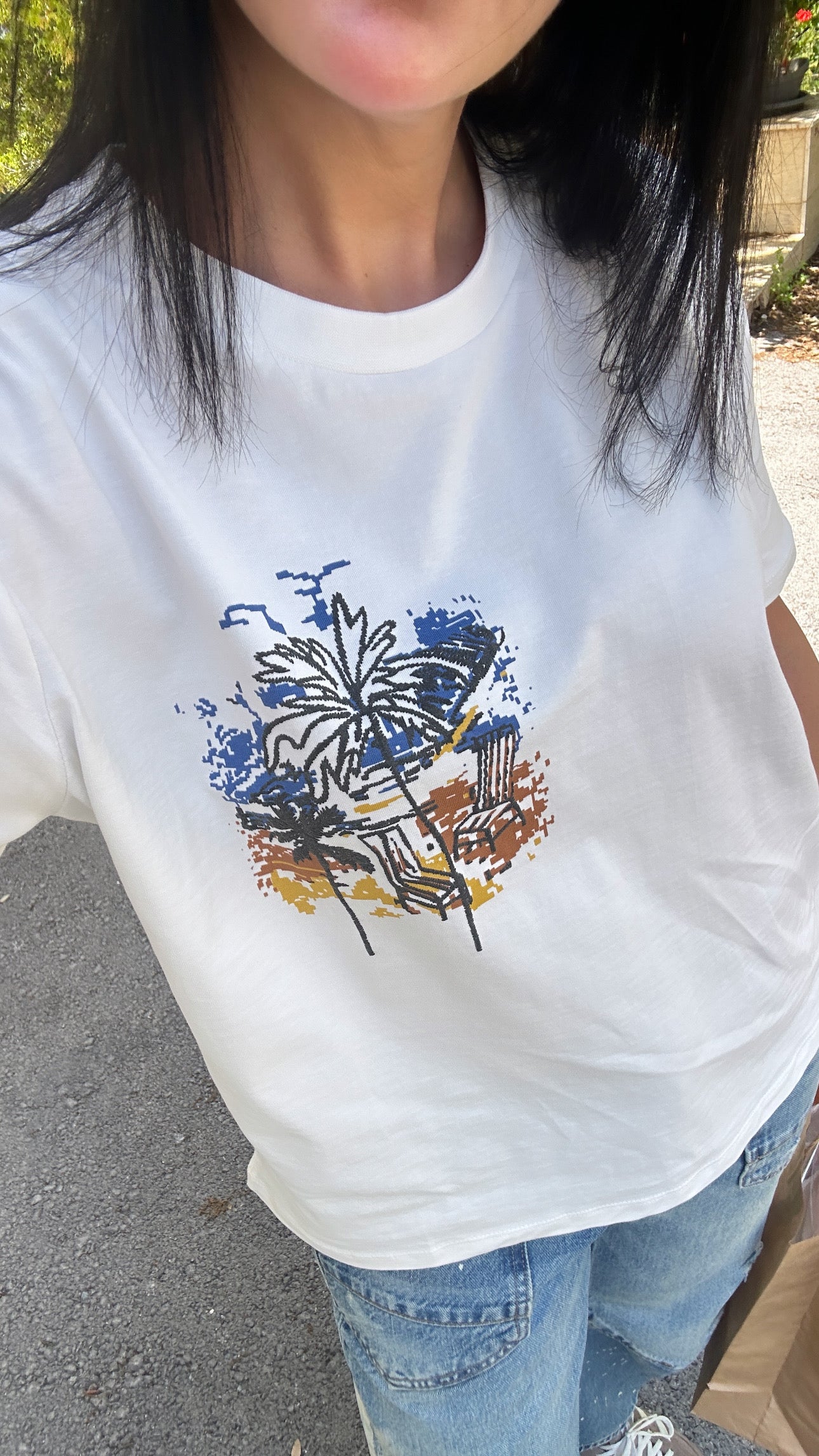 Tropical Graphic Cotton Tee – Relaxed Fit