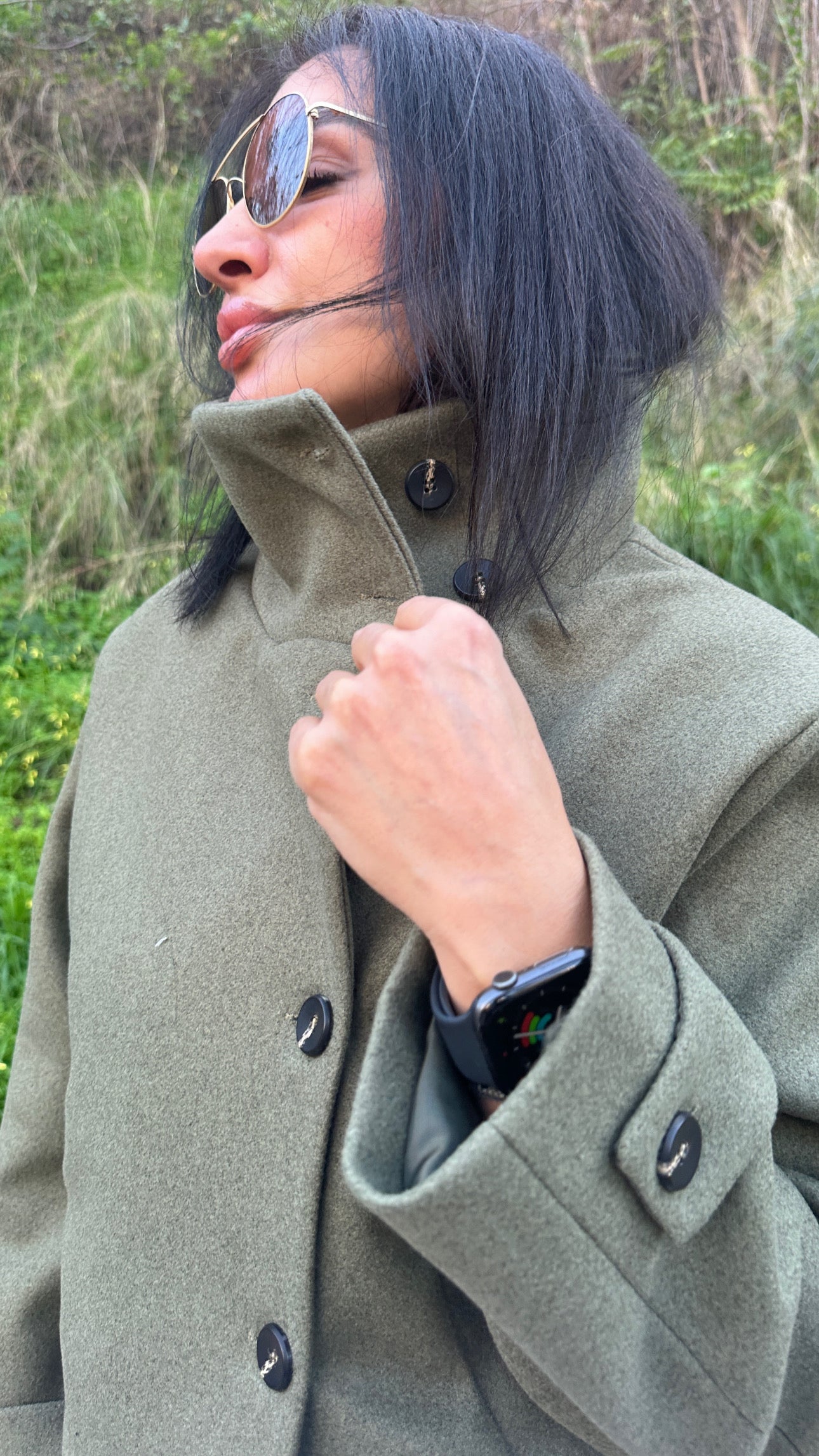 That jacket is a total mood, the structure of the collar and that olive green are perfect for catching eyes