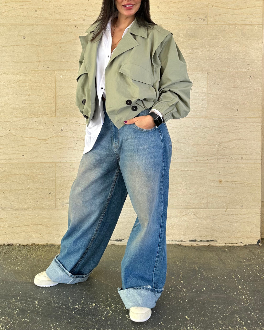 Cropped Bomber Jacket
