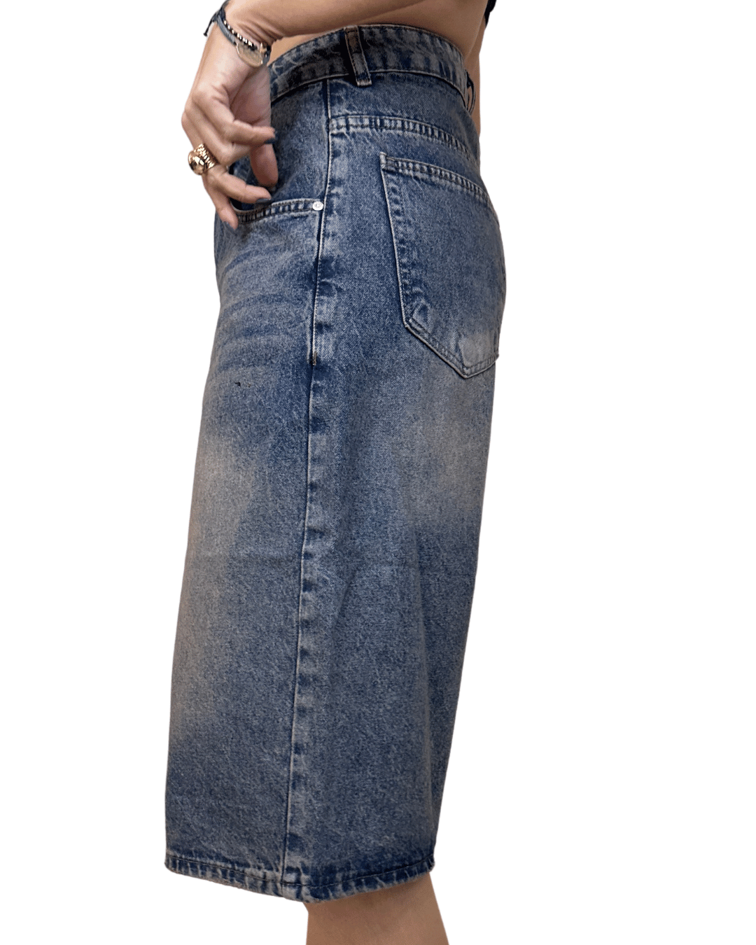 Vintage Wash Bermuda Shorts – Denim