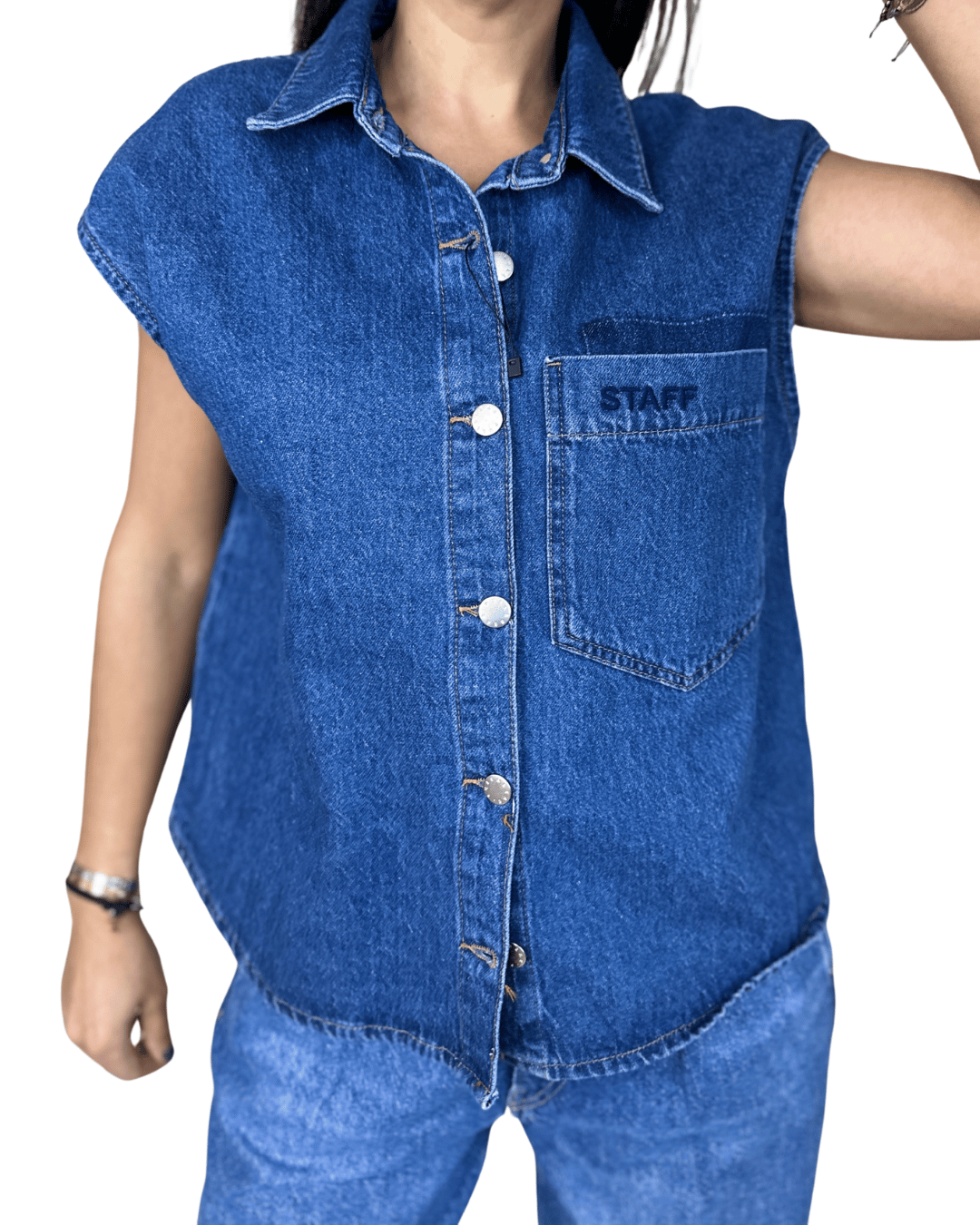 Sleeveless Denim Shirt – STAFF Edition