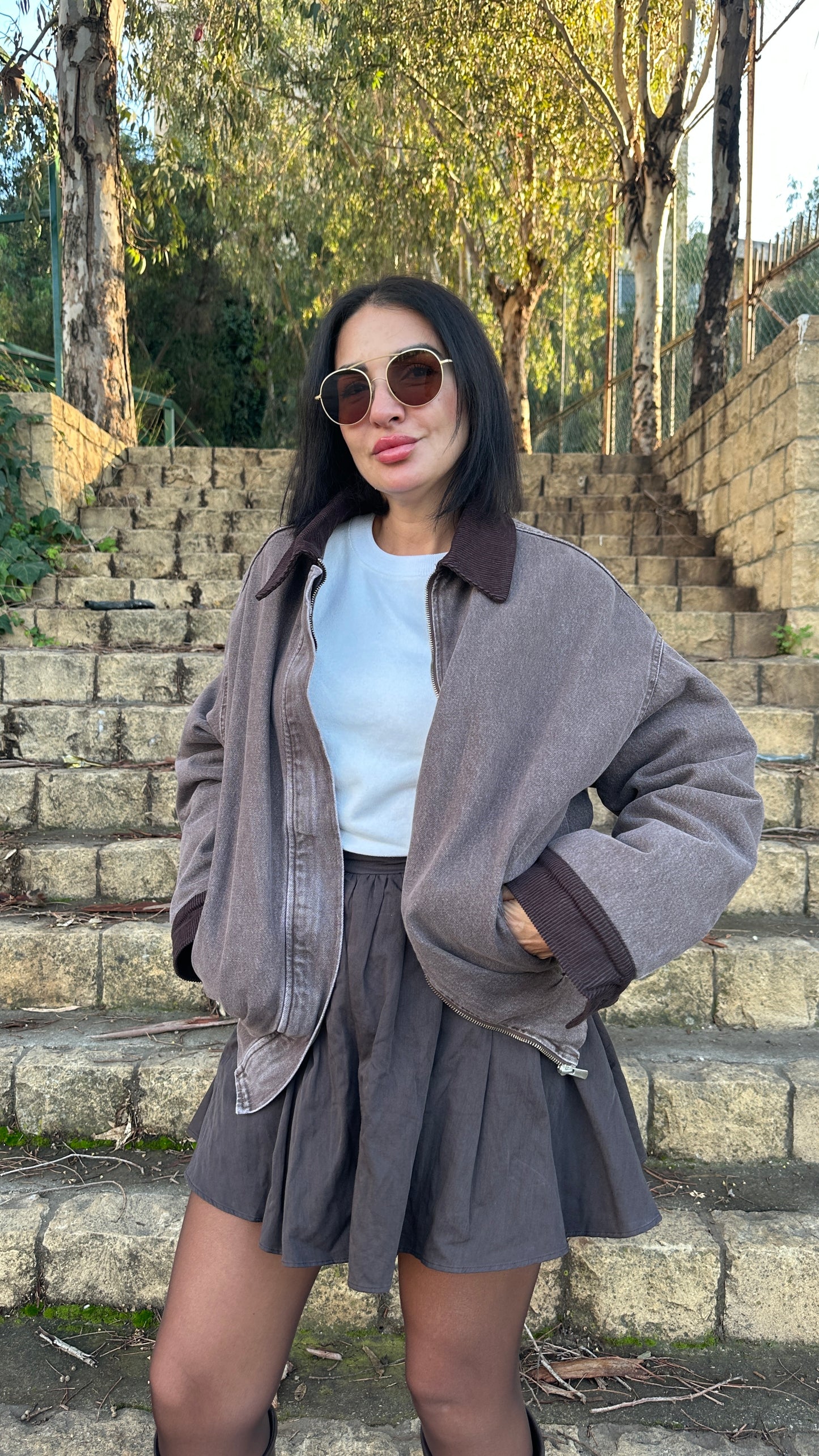 The Essential Washed Bomber Denim Jacket