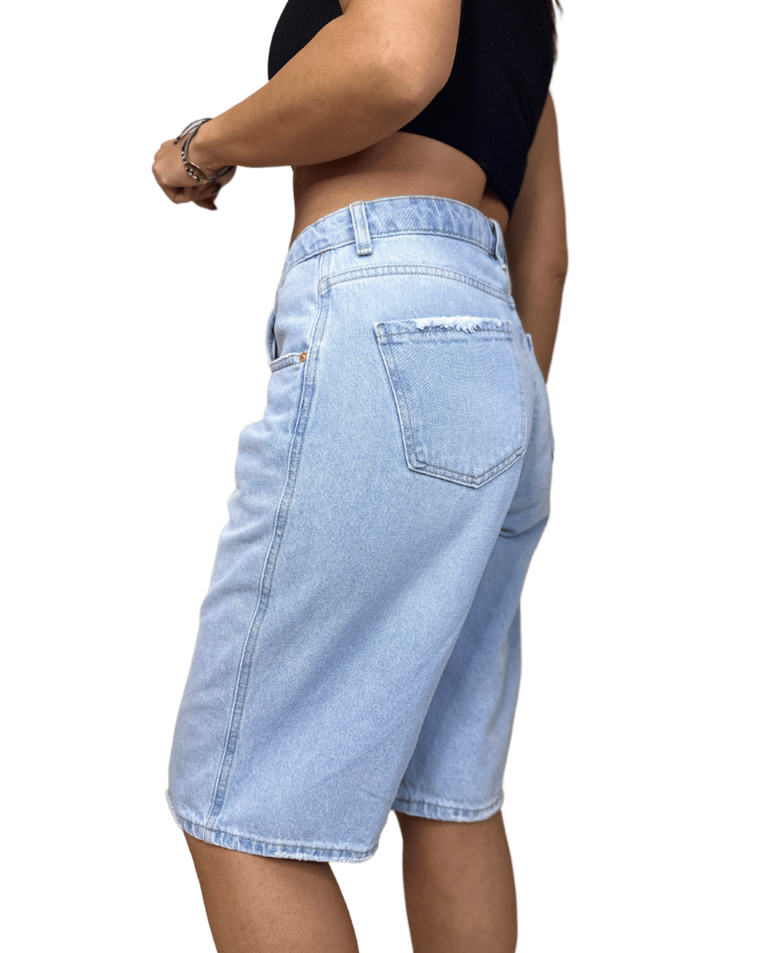 Light-Wash Bermuda Shorts – Denim