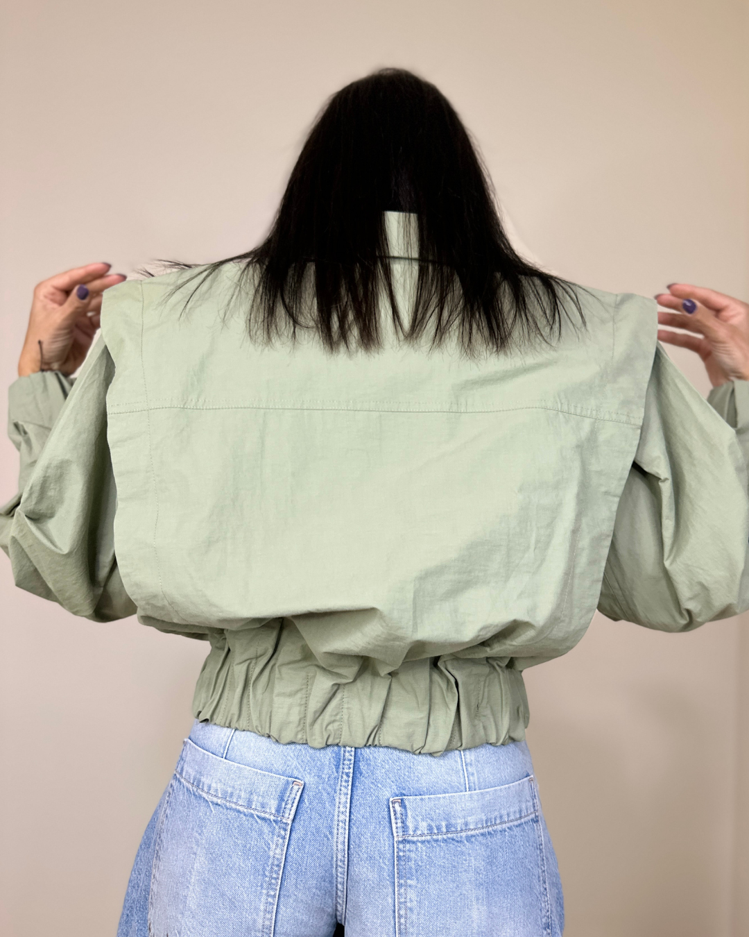 Cropped Bomber Jacket