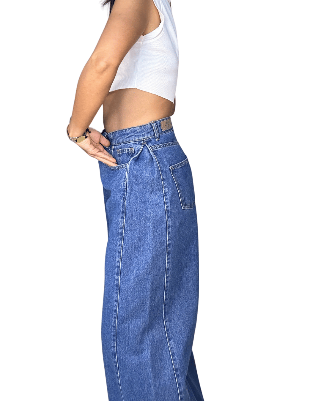 Palazzo Denim Jeans – Classic Blue