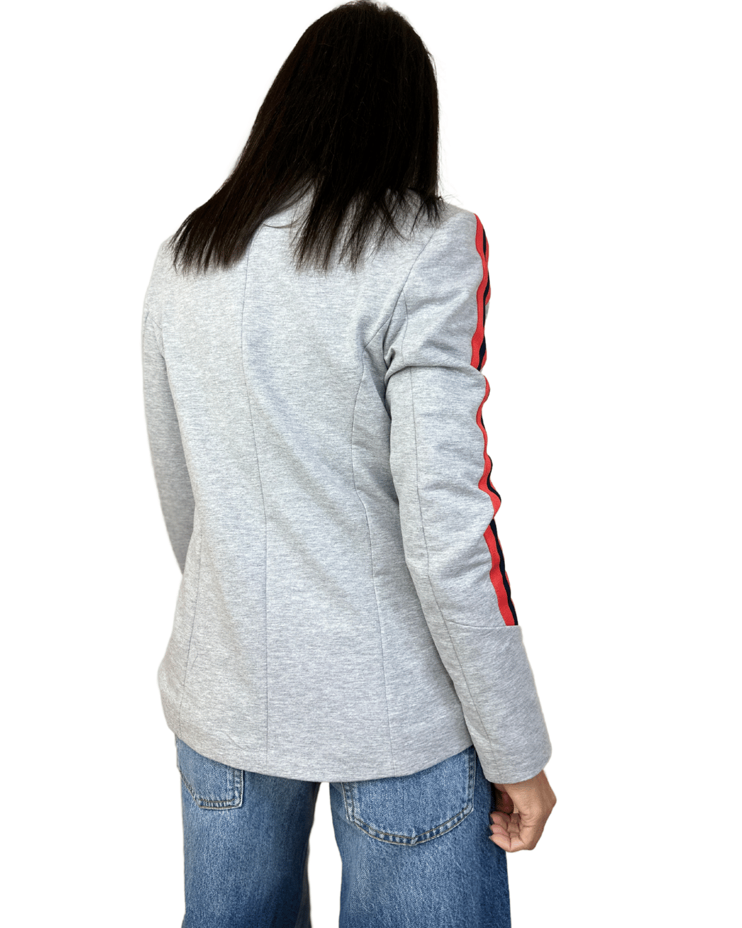 Sporty Stripe Blazer – Grey