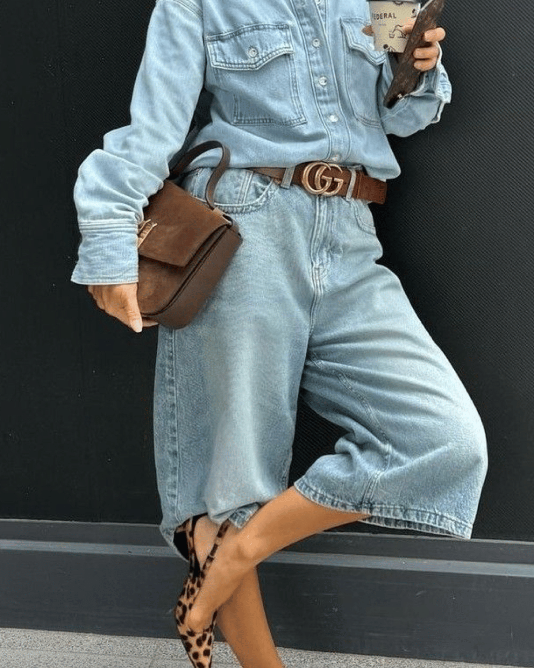 Light-Wash Bermuda Shorts – Denim