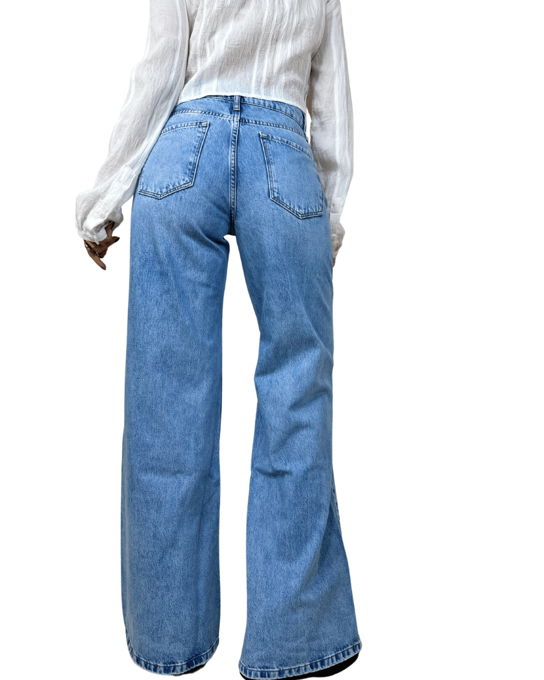 Palazzo Denim Jeans – Light Wash