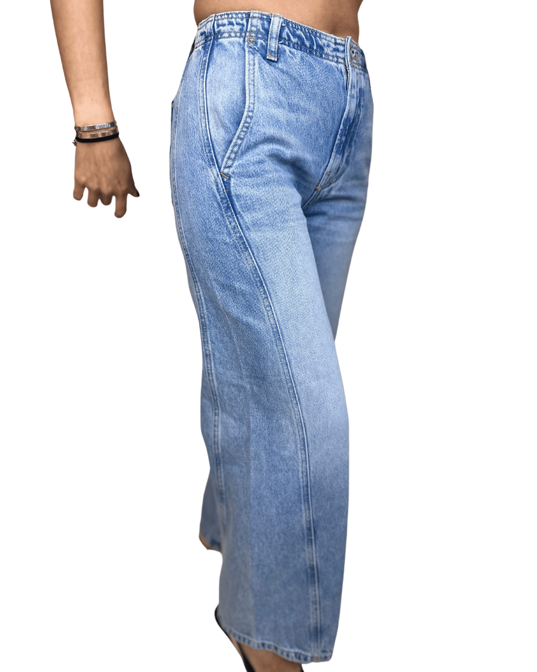 Straight-Cut High Waist Denim Jeans