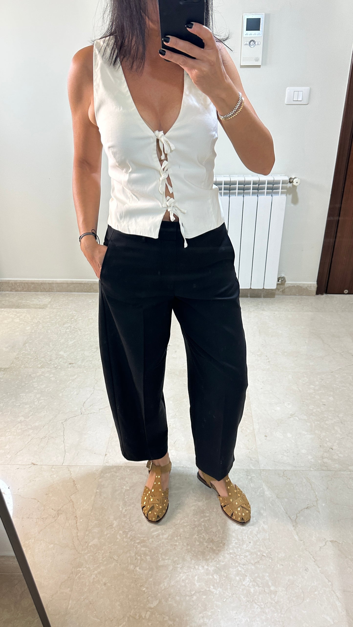 The Sculptural Tailored Balloon Pant -Black Color -