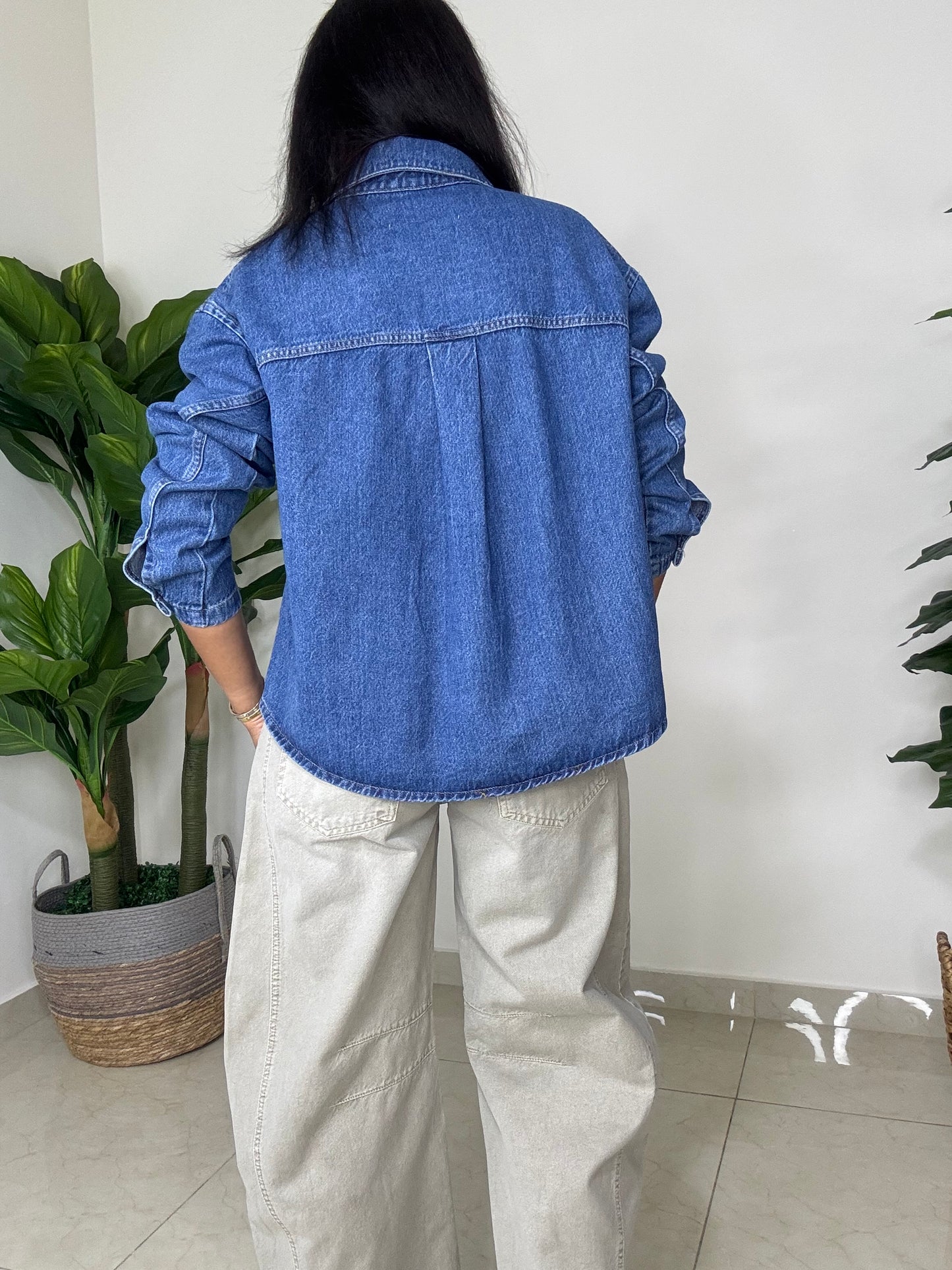 Denim Shirt- Oversized- Dark Blue