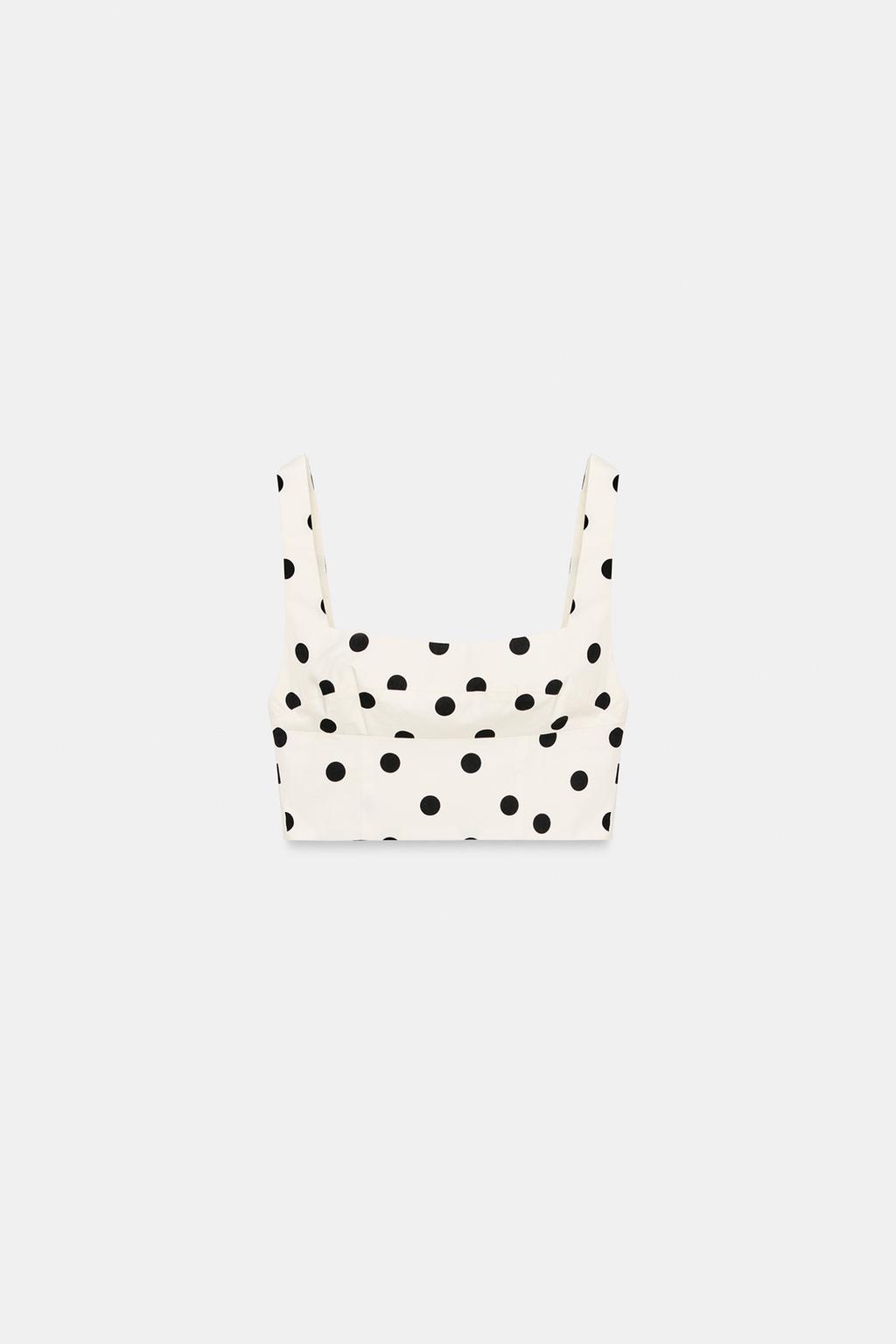 The Polka Dot Square-Neck Corset Top