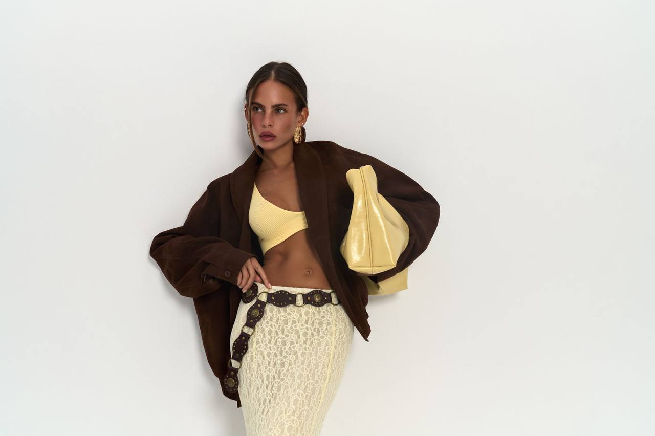 Our new suede bomber is a limited edition piece that’s flying off the shelves. Soft, structured, and stunning - Brown Jacket -