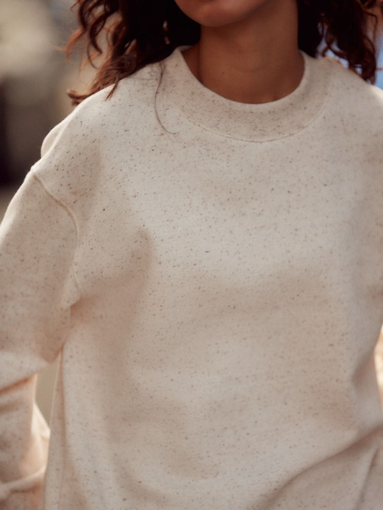 Neutral Neppy Relaxed Fit Essentials Longline Sweatshirt - Pink -Beige