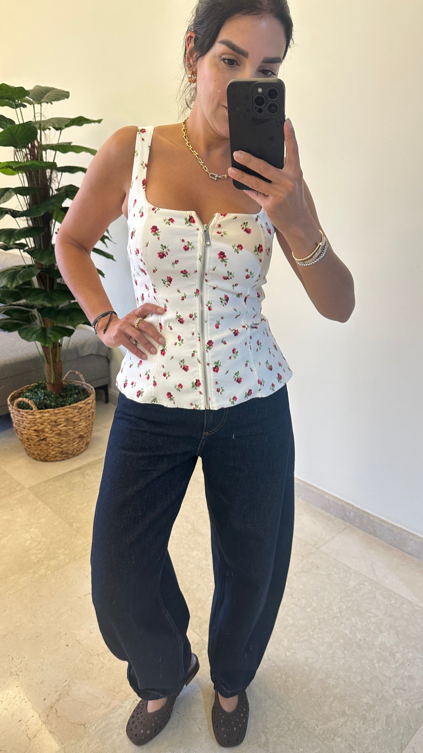 Chloe Vintage Rose Bustier Top