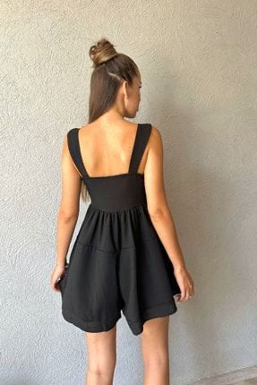 Flared Buttoned Overall – Black