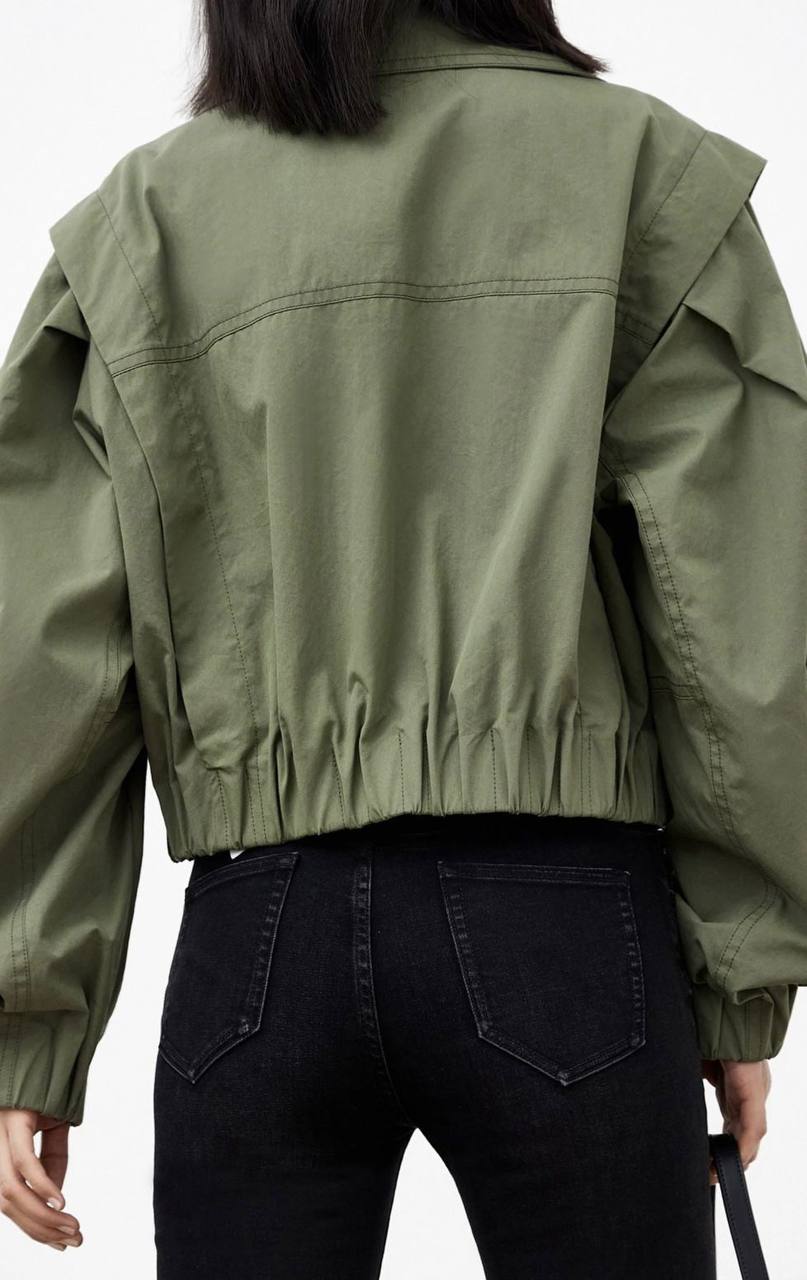 Bomber Crop Jacket – Khaki
