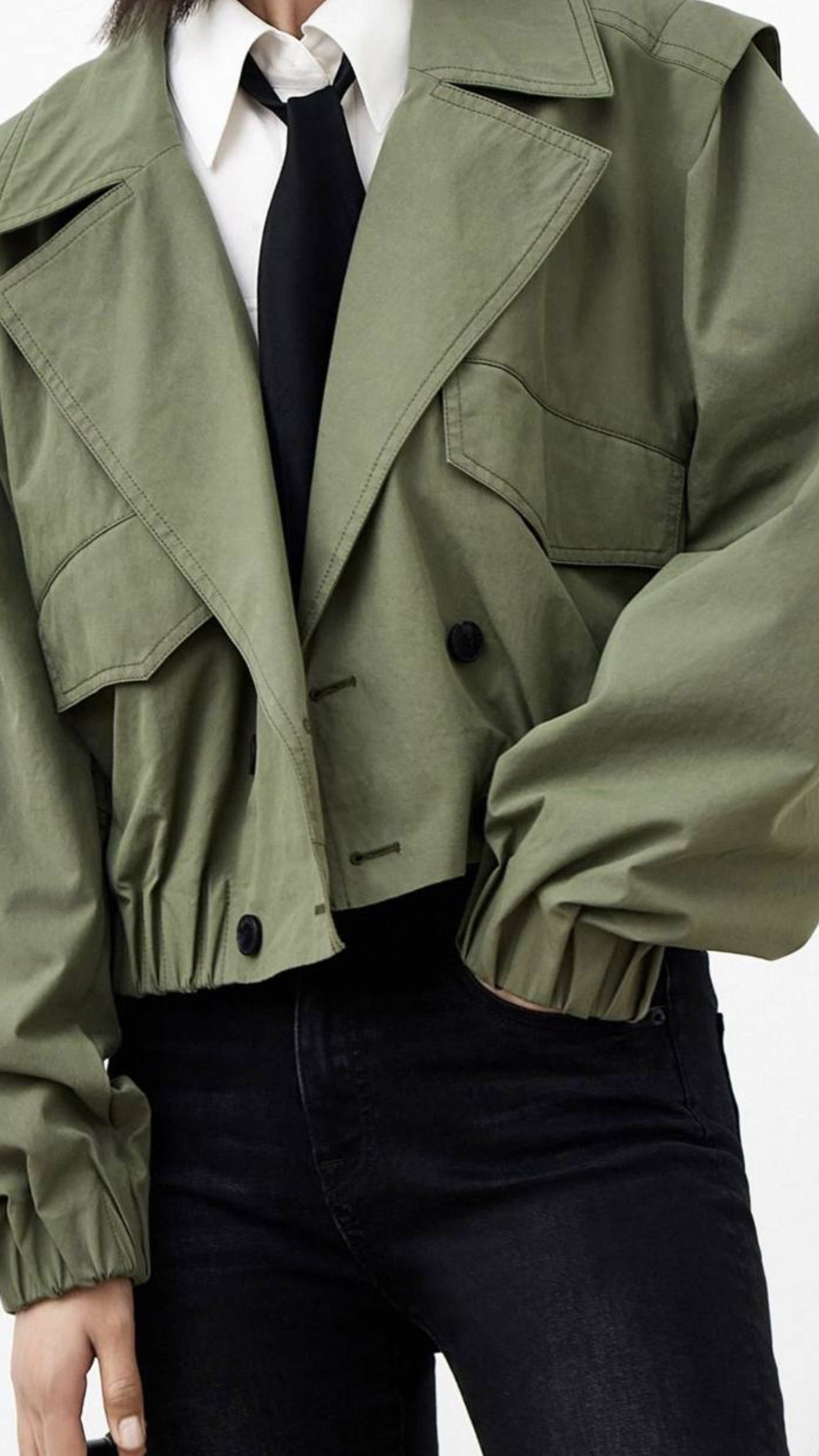 Bomber Crop Jacket – Khaki