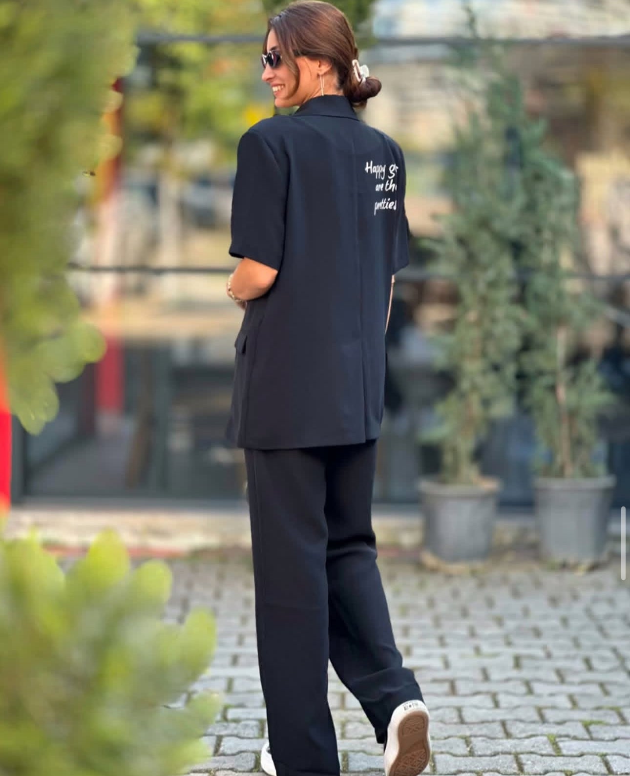 Happy Girl Blazer - Black