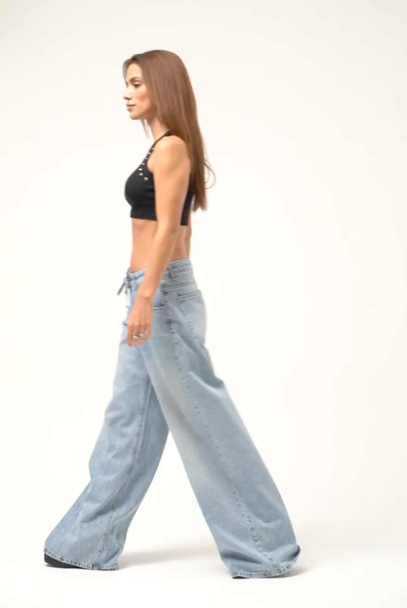 Wide-Leg Denim Jeans