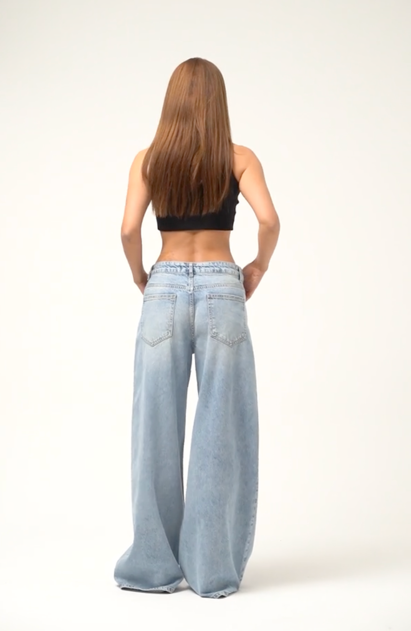 Wide-Leg Denim Jeans
