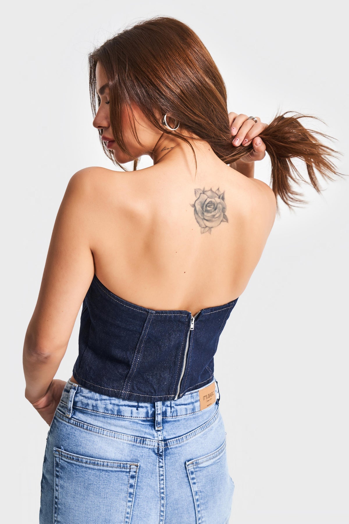 Denim Corset - Zipper