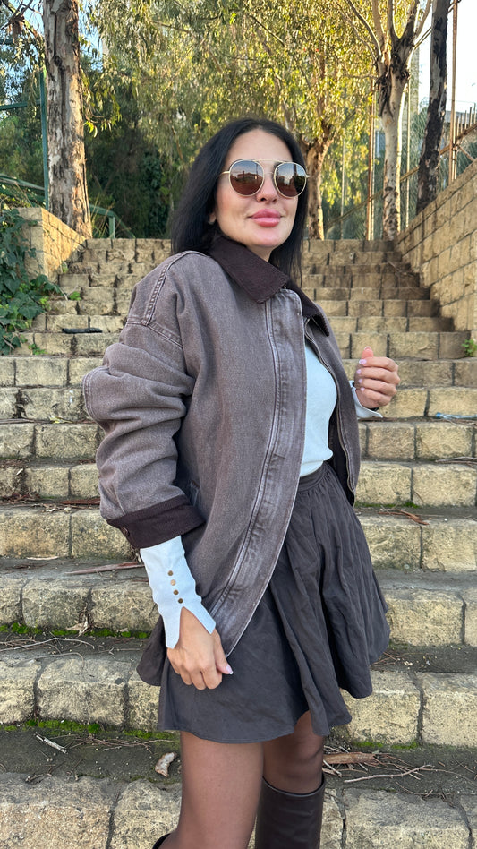 The Essential Washed Bomber Denim Jacket