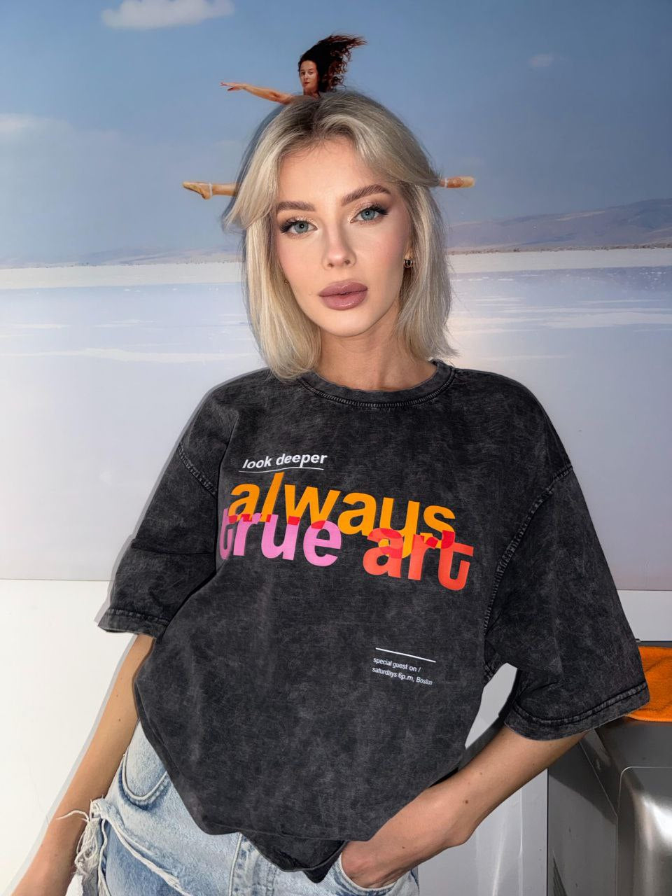 Oversized T-Shirt - One Size - Fit S to XXL