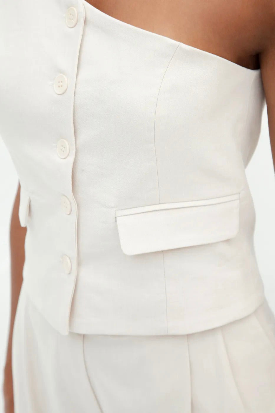Beige Vest - Off-Shoulder