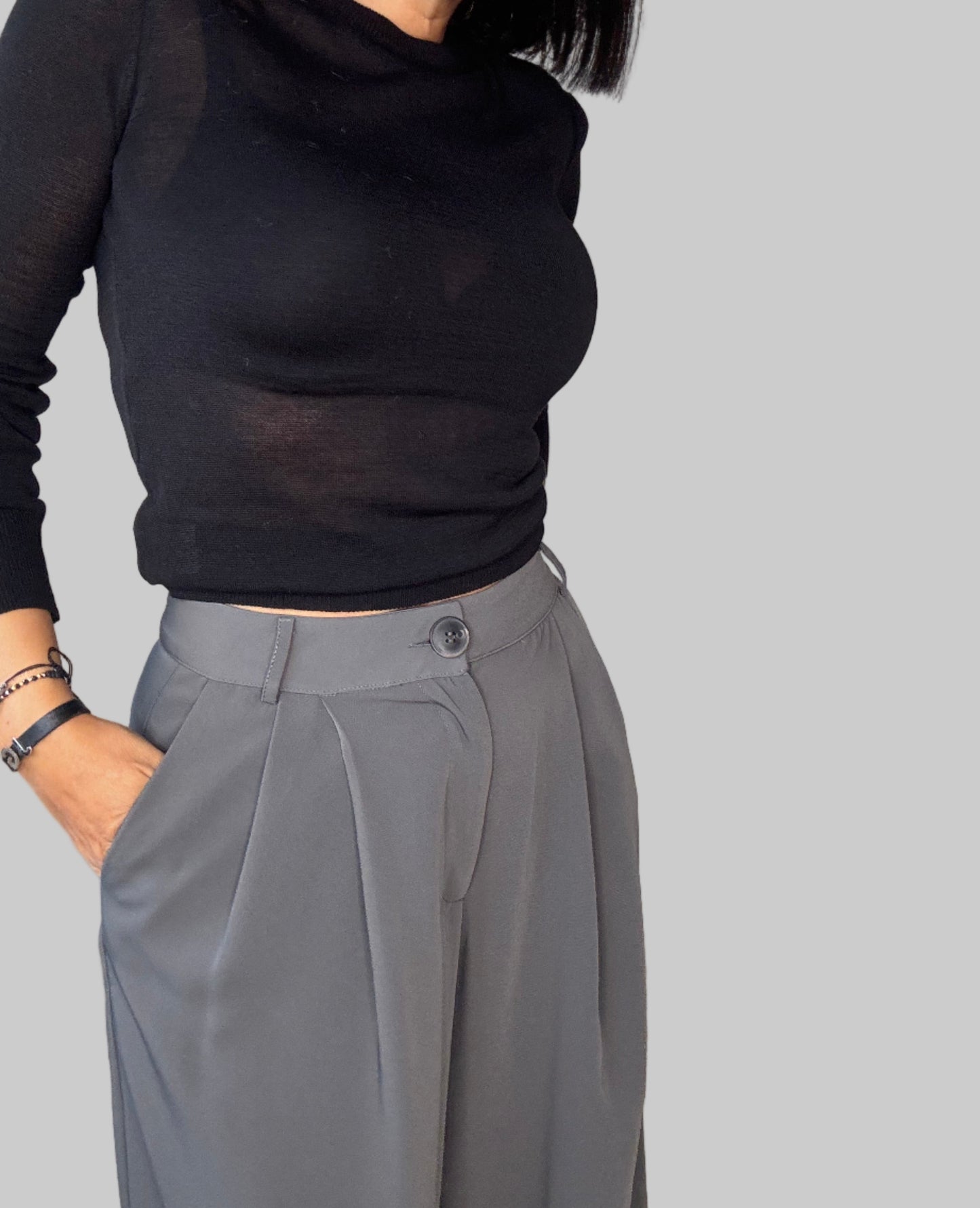 Palazzo Pant - Grey Color - Classic