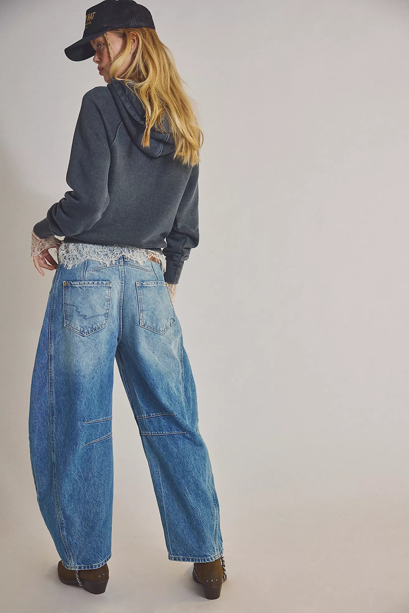 Denim Barrel Jeans Blue Color