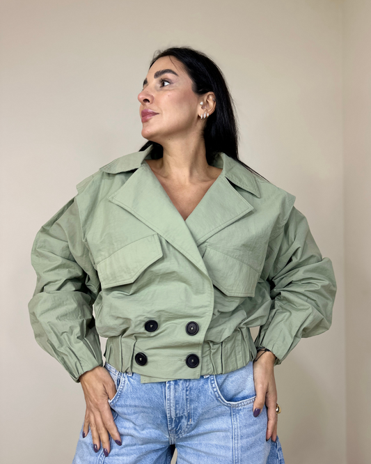 Cropped Bomber Jacket