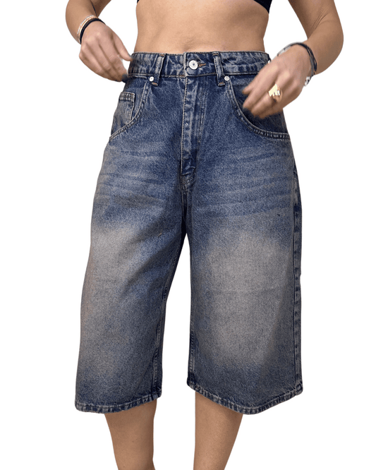 Vintage Wash Bermuda Shorts – Denim