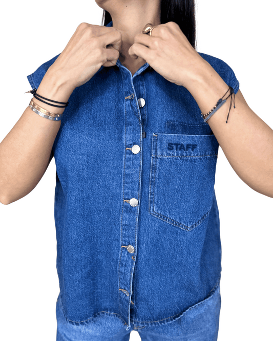 Sleeveless Denim Shirt – STAFF Edition