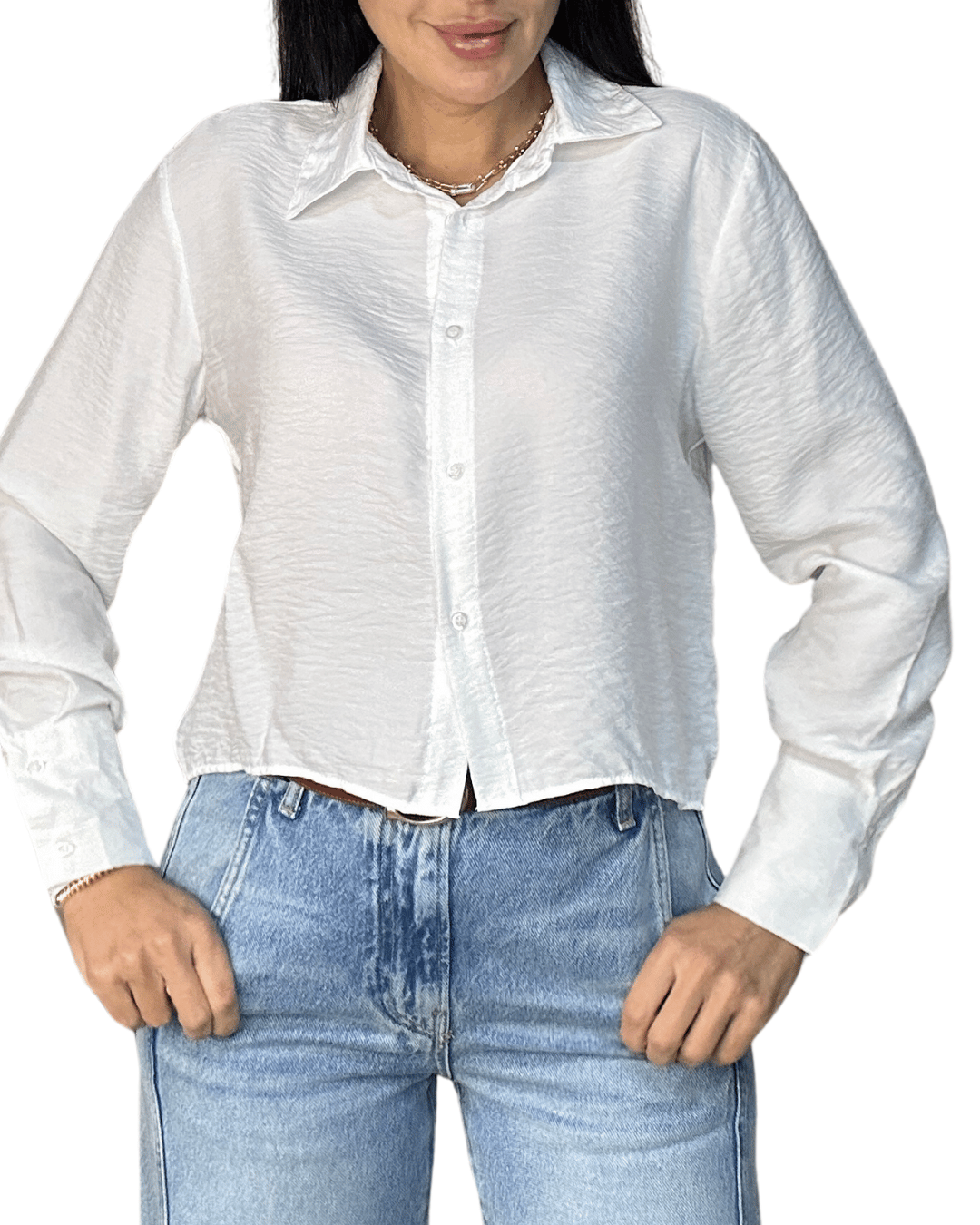 Minimalist Crop Shirt – Ecru