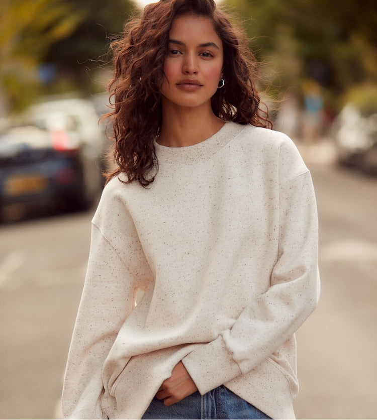 Neutral Neppy Relaxed Fit Essentials Longline Sweatshirt - Pink -Beige