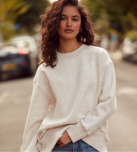 Neutral Neppy Relaxed Fit Essentials Longline Sweatshirt - Pink -Beige