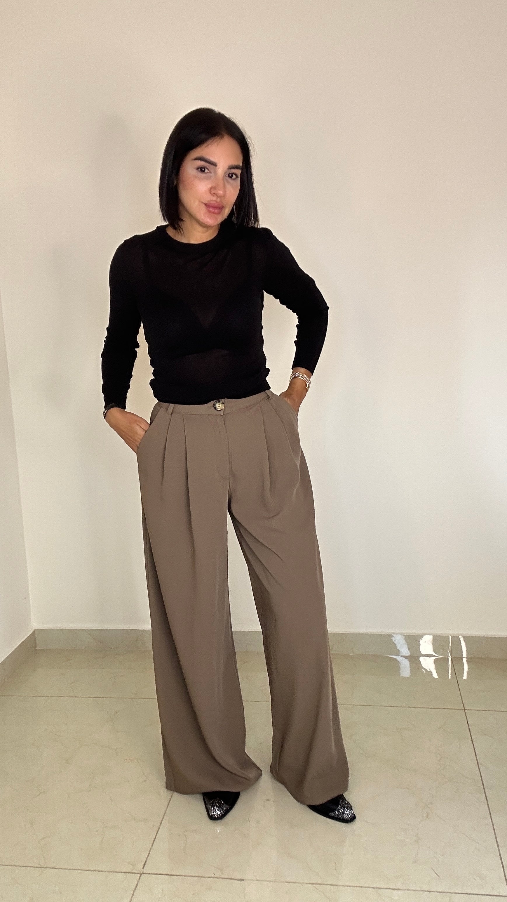 Palazzo Pant - Mocha Color - Classic – Toff Beirut