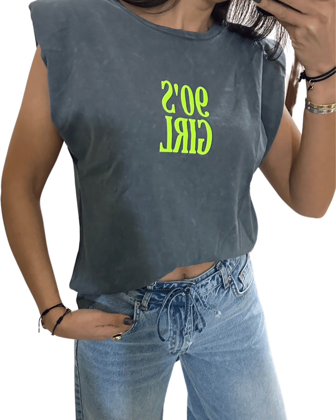 90’s Girl Shoulder Pad Tshirt