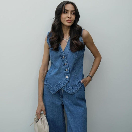 Vest Set - Denim Jeans