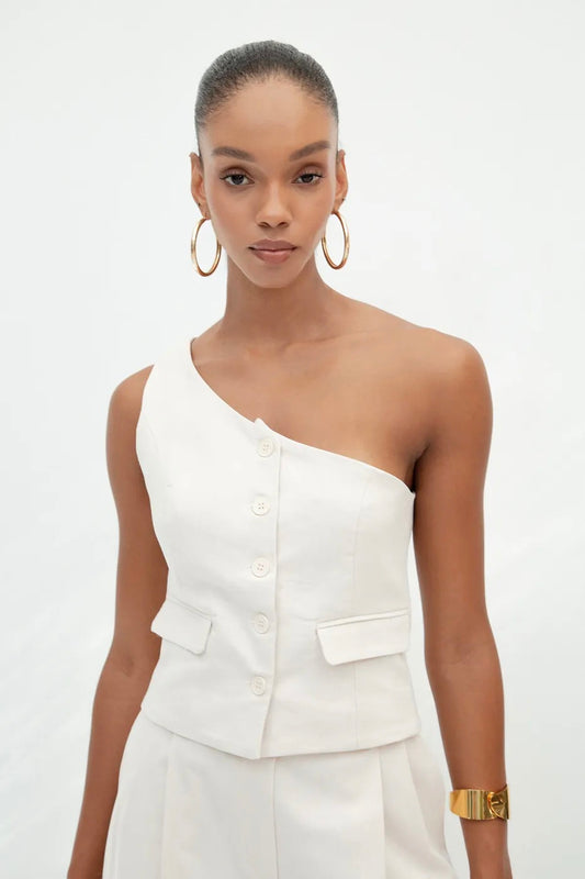 Beige Vest - Off-Shoulder