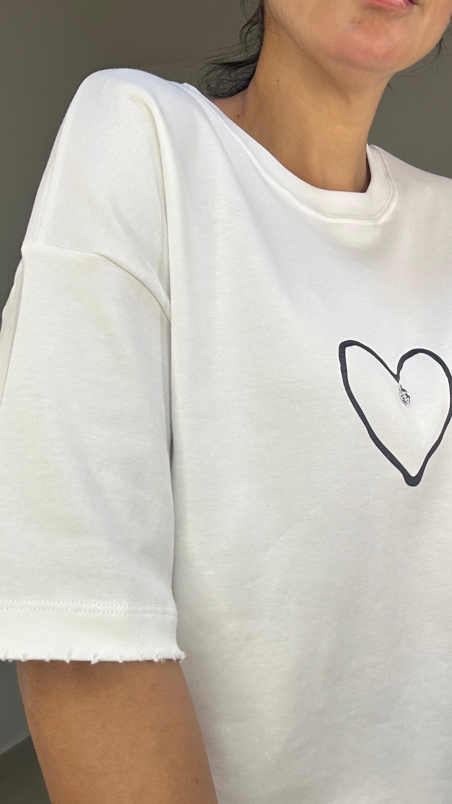 T-Shirt BONJOURNO - White color - OVERSIZED