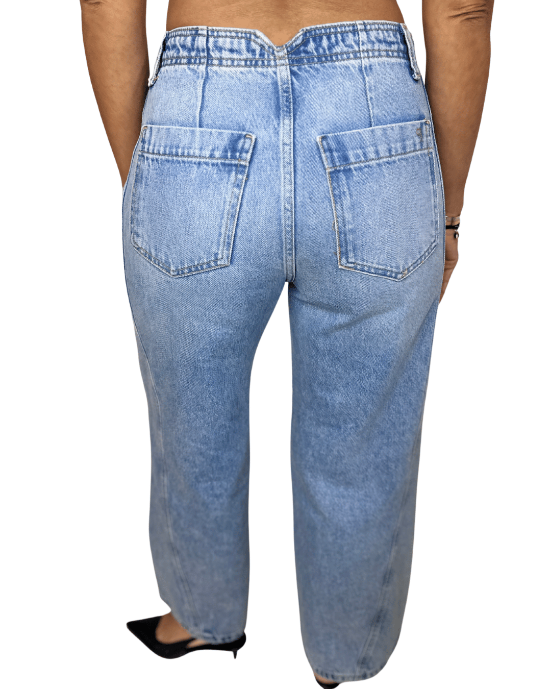 Straight-Cut High Waist Denim Jeans