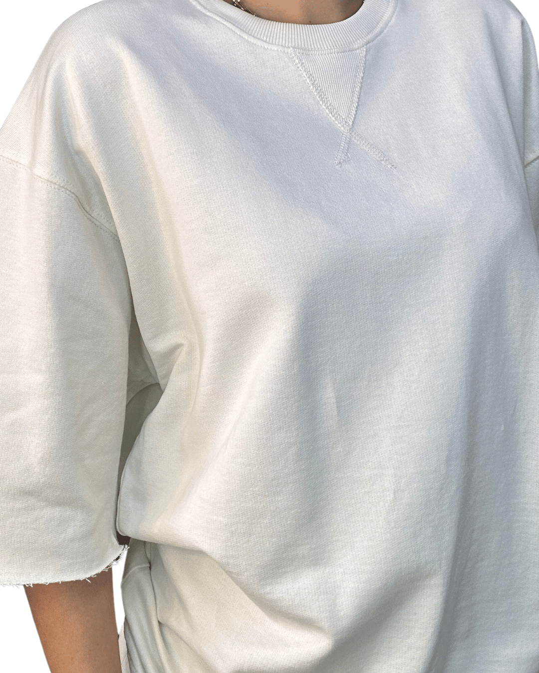 Half-Sleeve Oversized Sweater