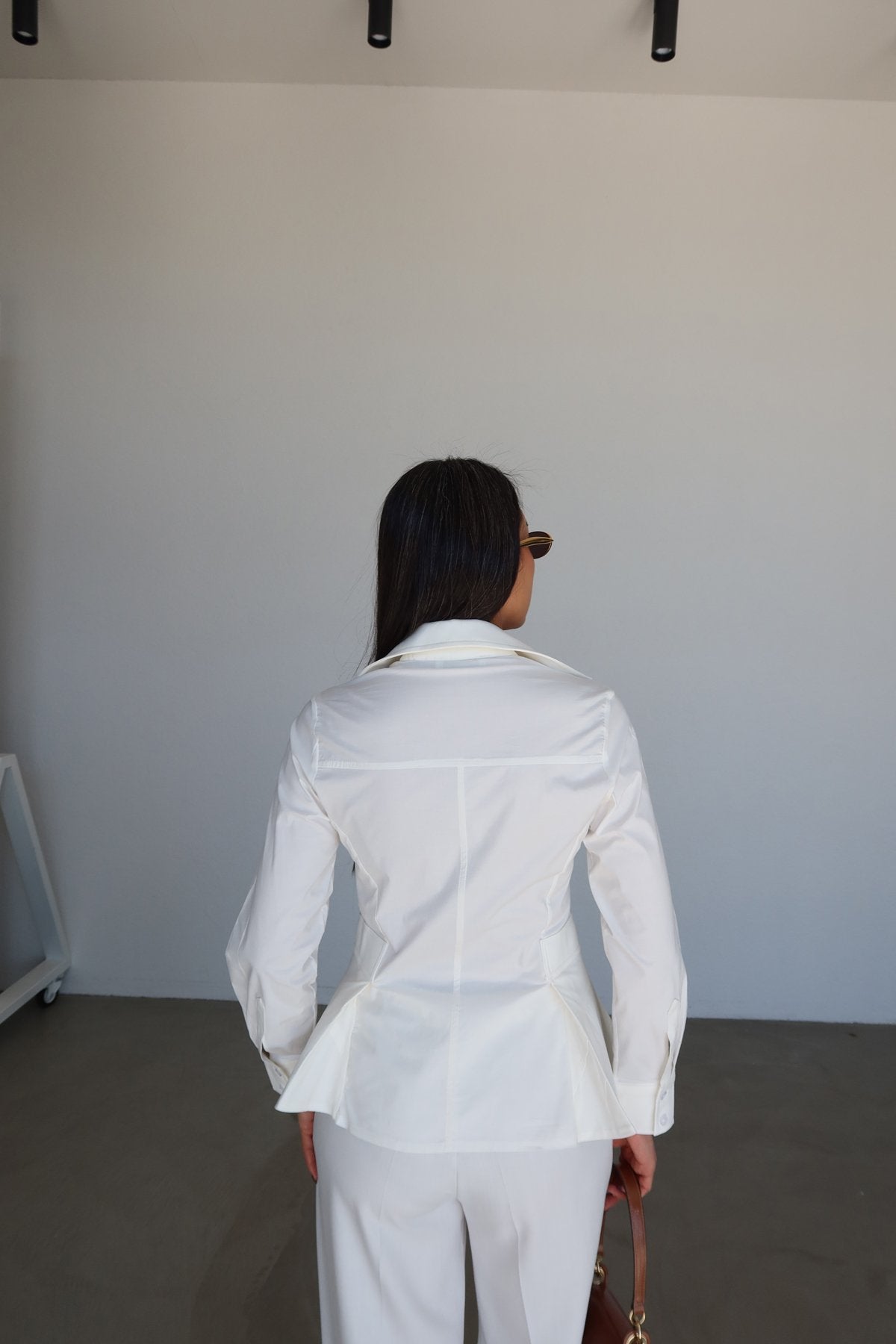 The Structured Peplum Shirt in Crisp White