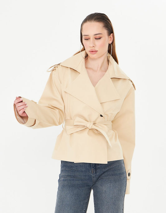 Trench Coat- Beige Color - Oversized