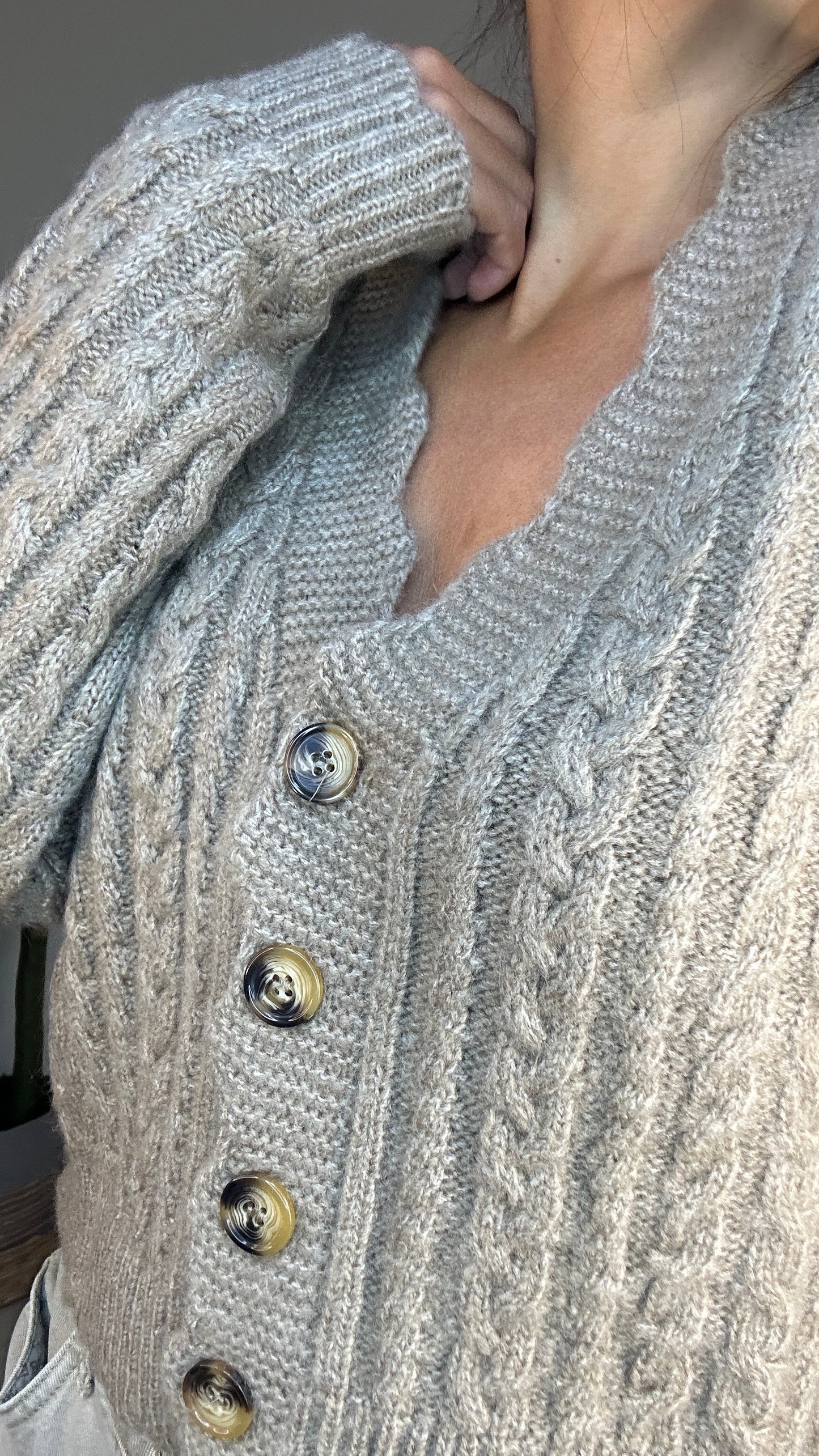 Wool Cardigan - one size - Brown color