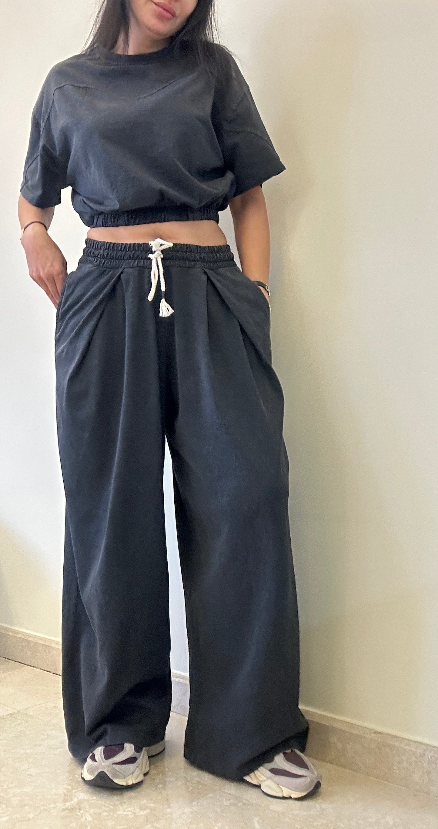 Premium 100% Cotton Co-ord Set -Dark Grey -