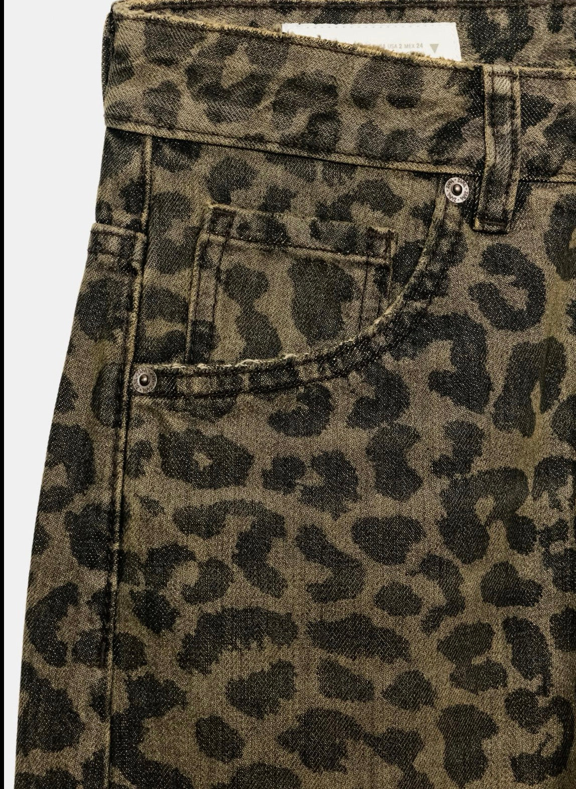 Leopard Print Barrel-Leg Jeans