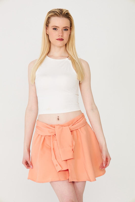 The Studded Ribbed Glam Skort